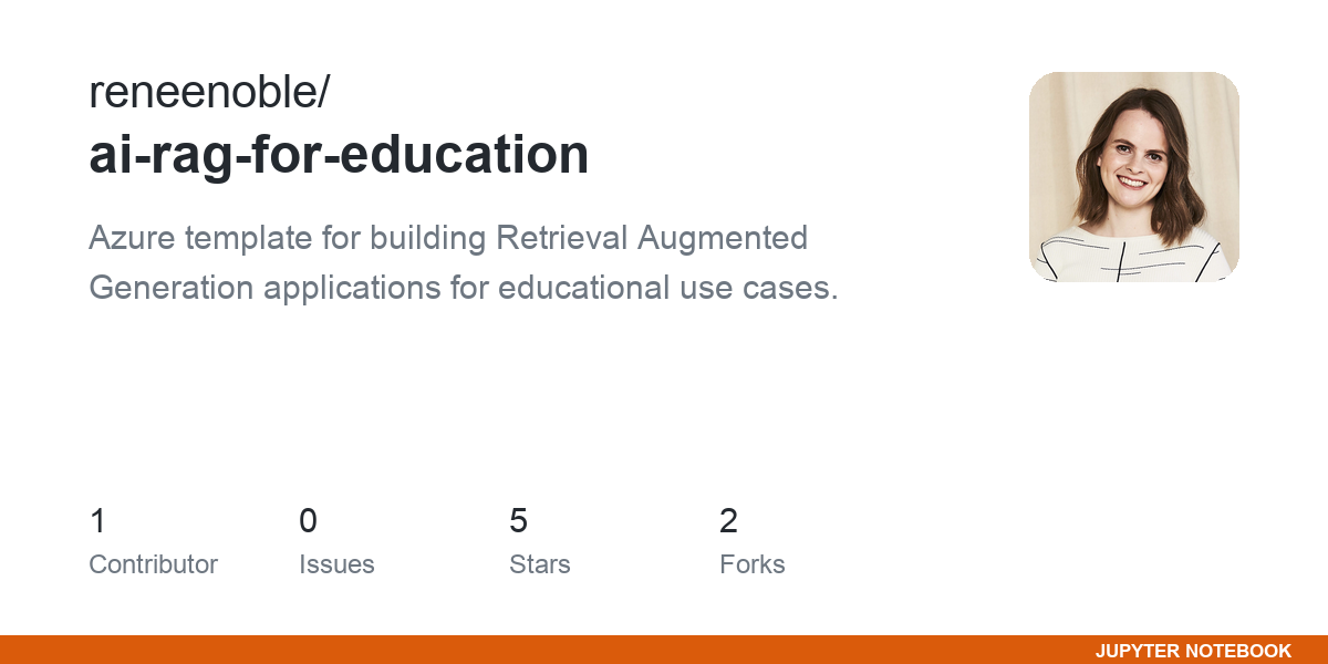 GitHub preview for the AI RAG for Education project